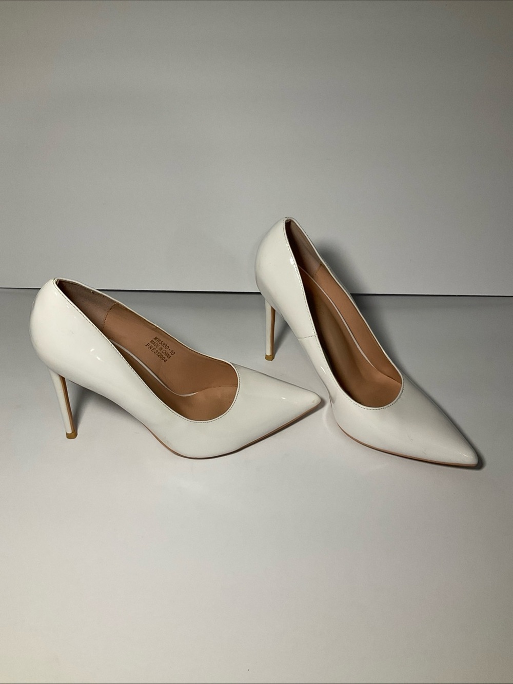Classic White Patent Pointed-Toe High Heels